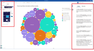 View of Cognos 11.1 Explorer - natural language question on the right and its recommendations and analytical insights on the left